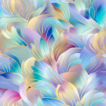 Holographic texture. Rainbow foil. Iridescent, background. Holo gradient. Hologram shine effect. Pearlescent metal sparkly surface for design prints. Pastel color.の素材
