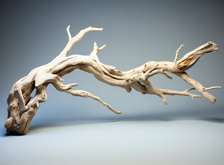 Dry tree twigs or Dead tree. Minimal background for summer conceptの素材