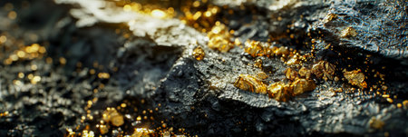 hard coal in the pile. a piece of gold among the coal. extracted underground.の素材