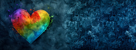 Rainbow colored heart shape. LGBTQI concept.の素材