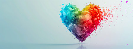Rainbow colored heart shape. LGBTQI concept.の素材