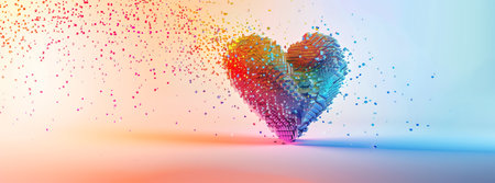 Rainbow colored heart shape. LGBTQI concept.の素材