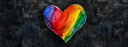 Rainbow colored heart shape. LGBTQI concept.の素材