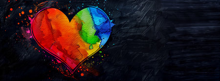 Rainbow colored heart shape. LGBTQI concept.の素材