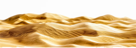 Realistic desert landscape isolated on white background. Beautiful view on realistic sand dunesの素材