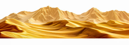 Realistic desert landscape isolated on white background. Beautiful view on realistic sand dunesの素材