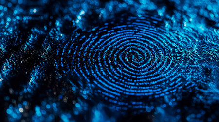 Cyber technology security, Fingerprint digital screen, network protection background design. Fingerprint Scanning Processの素材