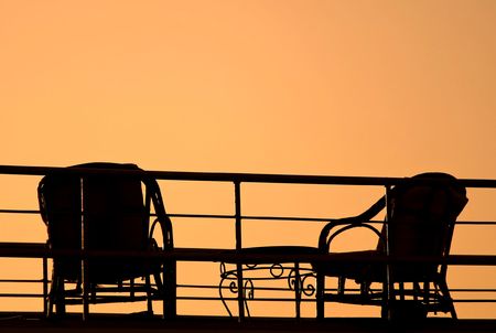 A pair of chairsの写真素材