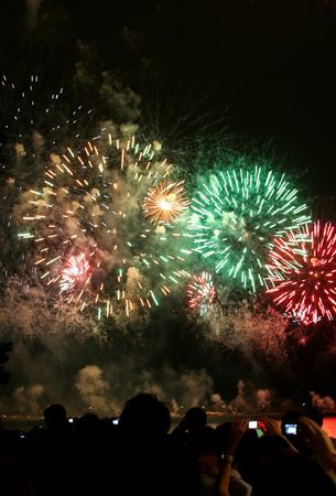 Peoples watching firework display at Singapore