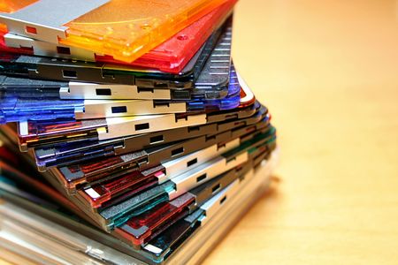 Colourful Mini-Discの写真素材