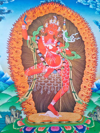 This is Vajravarahi known as Dorje Palmo in Vajrayana or Tibetan Buddhismのeditorial素材