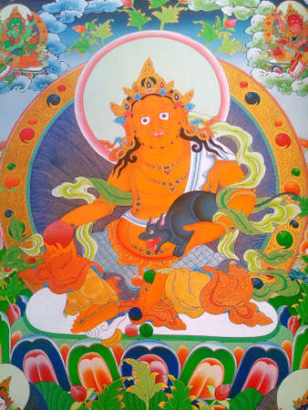 This is Zambhala the wealth deity in vajrayana or Tibetan Buddhismのeditorial素材
