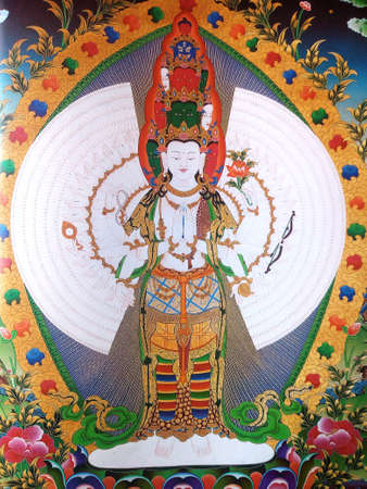 This is Thousand arms Bodhisattva in vajrayana or Tibetan Buddhismのeditorial素材