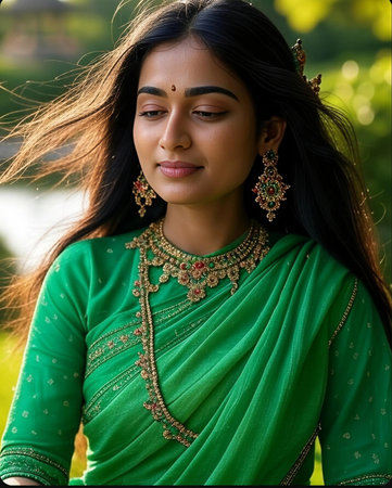 A serene young woman immersed in deep meditation atop a majestic mountain, surrounded by sweeping vistas and tranquil skies. Her stillness echoes the peace of nature.の素材