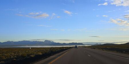 road trip, desert roadの写真素材