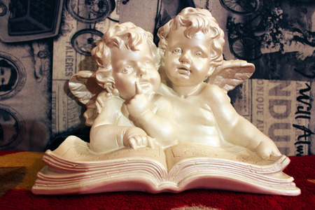 statuette two angelsの写真素材