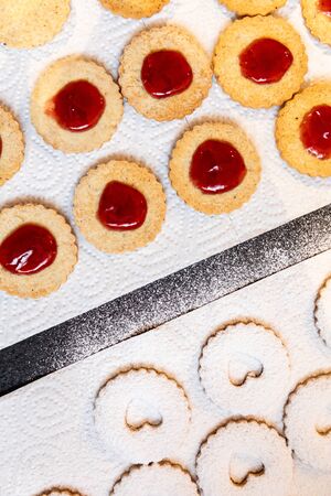 Preparation of Christmas cookies in Alsaceの写真素材