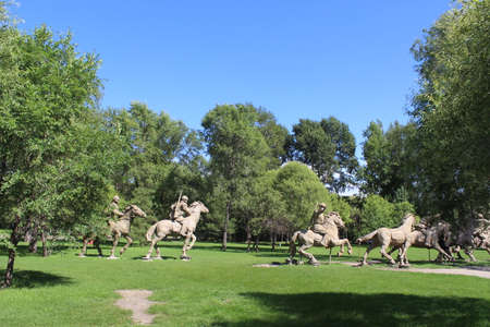 sculpture at the parkの写真素材