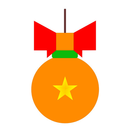 Christmas ball icon. Flat illustration of christmas ball icon for web design.のイラスト素材