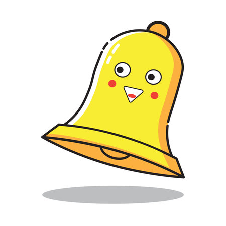 Bell cartoon on white background. Vector illustration.のイラスト素材