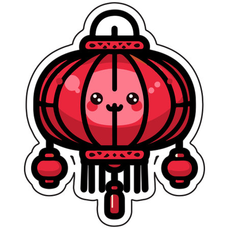 Cartoon Chinese lantern. Vector illustration of a cartoon Chinese lantern.のイラスト素材