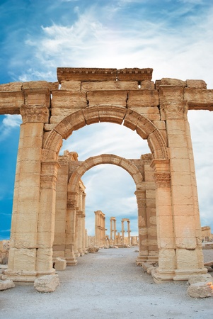 Ancient Roman time town in Palmyra, Syria. の写真素材