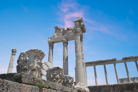 ruins in ancient city of Pergamon, Turkey のeditorial素材