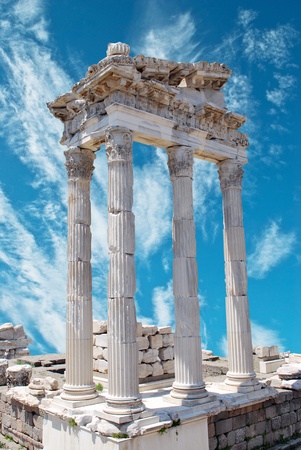 ruins in ancient city of Pergamon, Turkey の写真素材