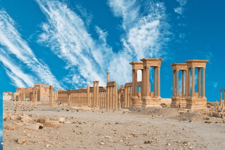 Ancient Roman time town in Palmyra, Syria. の写真素材
