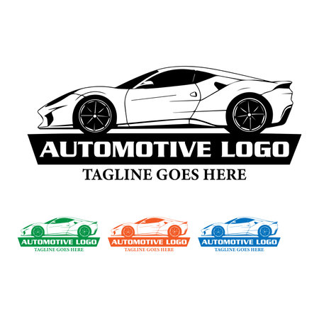 Set of sport car logos, emblems, badges and design elementsのイラスト素材