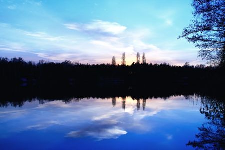 Lake reflectionの写真素材