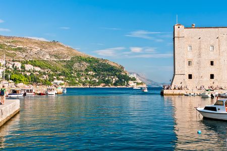 Walls in Old Town of Dubrovnik, Croatiaの写真素材