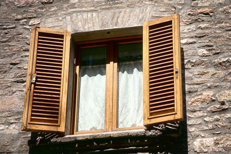 Window,Umbria region, Italyの写真素材
