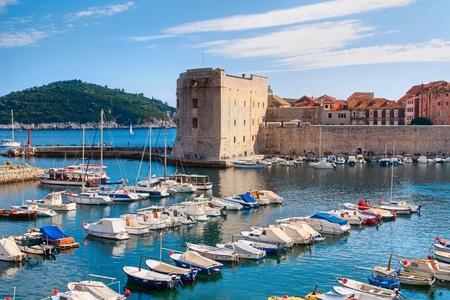 Dubrovnik harbor, Croatiaの写真素材