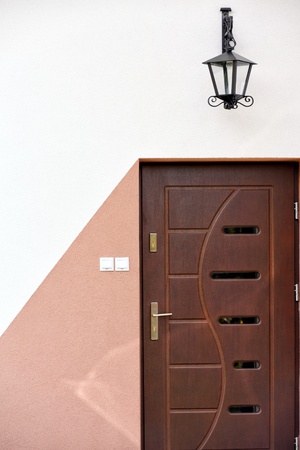 Outdoor door and hanging lightingの写真素材