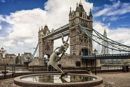 Tower bridge and famous landmarks of Londonの写真素材