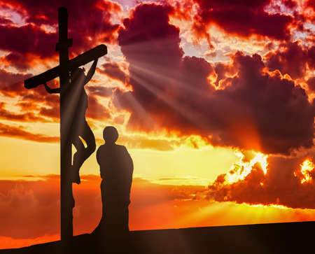 Mary the mother of Jesus at the crossの写真素材