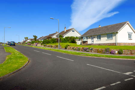 Street of houses in the suburbs of the city UK