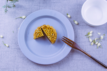 Chinese traditional gourmet moon cakesの写真素材