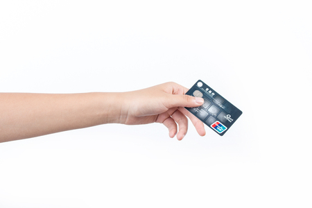 Handheld bank cardのeditorial素材