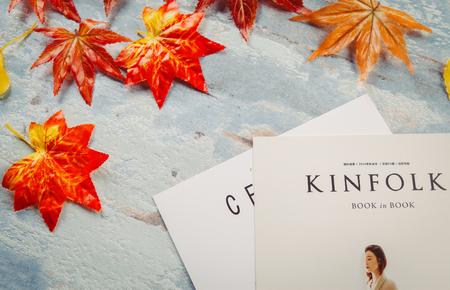 Magazine and maple leafのeditorial素材