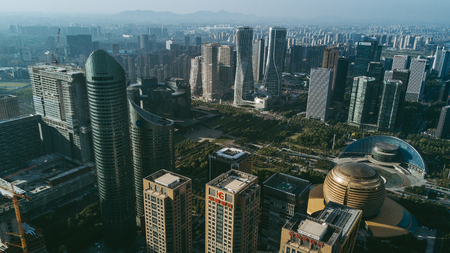 City panoramic aerial photographのeditorial素材