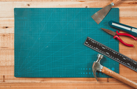 Manual tool on tableの写真素材