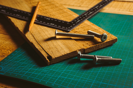 Manual tool on table worktableの写真素材