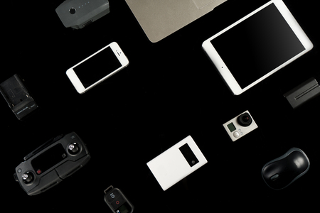 Aerial photographers and photographic equipmentのeditorial素材