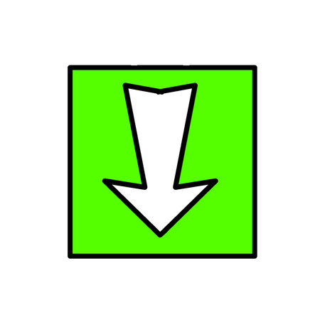 Arrow down icon. Download symbol. Flat design. Vector illustrationの写真素材