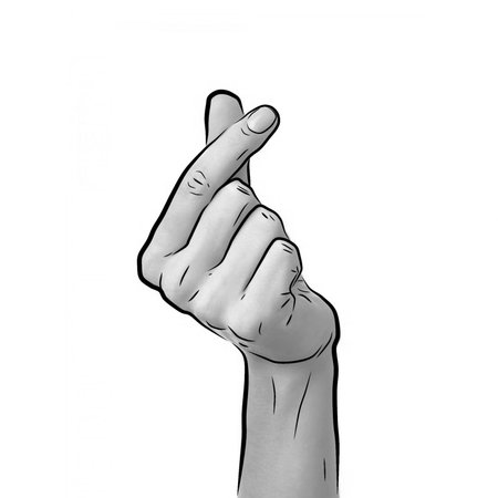 Hand showing the middle finger, isolated on white background, 3d renderの写真素材