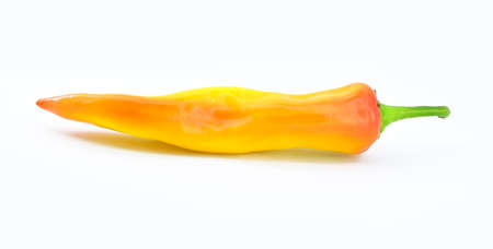 Yellow chili pepper isolated on a white background. Harvest.の写真素材