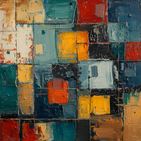 Abstract colorful background. Oil painting on canvas. Fragment of artwork.の素材