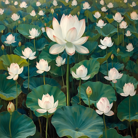Water lily, lotus flower, water lily, lotus flowerの素材